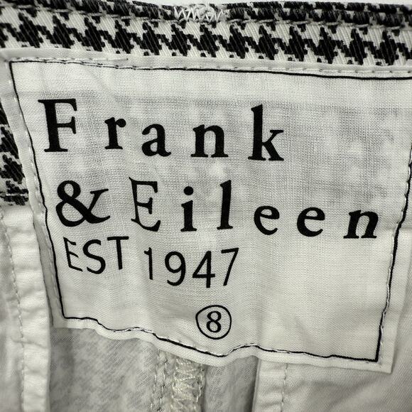Frank & Eileen Wicklow Pants 8 Black White Houndstooth Italian Performance Twill - Picture 10 of 10